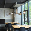 GobekUsa Gray Glass Pendant Light for Bar Stair Dining Room E27 Edison Lamp Lighting