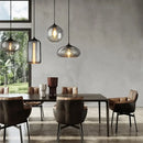 GobekUsa Gray Glass Pendant Light for Bar Stair Dining Room E27 Edison Lamp Lighting