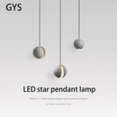 GobekUsa Cement Chandelier Modern Industrial Pendant Lighting Star Fixture 5W