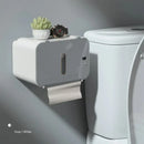 Modern gray induction toilet paper holder bathroom shelf by Decorbites