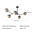 GobekUsa Gray Lava Glass Chandelier LED Pendant Light Modern Nordic Design