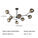 GobekUsa Gray Lava Glass Chandelier LED Pendant Light Modern Nordic Design