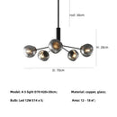 GobekUsa Gray Lava Glass Chandelier LED Pendant Light Modern Nordic Design