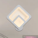 GobekUsa Minimalist LED Wall Sconce Light with Acrylic Shade - White Square/Oval - Wall Mounted Lamp - Warm/White