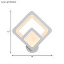 GobekUsa Minimalist LED Wall Sconce Light with Acrylic Shade - White Square/Oval - Wall Mounted Lamp - Warm/White