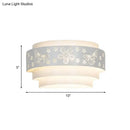 GobekUsa Modern Metal Wall Sconce with Etched Pattern - White Light for Living Room