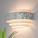 GobekUsa Modern Metal Wall Sconce with Etched Pattern - White Light for Living Room