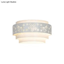GobekUsa Modern Metal Wall Sconce with Etched Pattern - White Light for Living Room