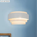 GobekUsa Modern Metal Wall Sconce with Etched Pattern - White Light for Living Room