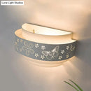 GobekUsa Modern Metal Wall Sconce with Etched Pattern - White Light for Living Room