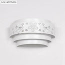 GobekUsa Modern Metal Wall Sconce with Etched Pattern - White Light for Living Room