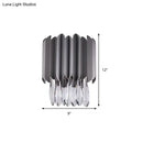 GobekUsa Modern Black K9 Crystal Teardrop Wall Lighting Fixture - 2 Lights - Bedroom Mount