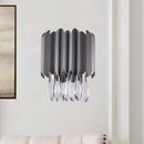 GobekUsa Modern Black K9 Crystal Teardrop Wall Lighting Fixture - 2 Lights - Bedroom Mount
