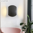 GobekUsa Contemporary Black Outdoor Round Wall Light Sconce - Aluminum Fixture, Warm/White