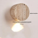 GobekUsa Double LED Wall Lamp Sconce Yellow Cave Stone Iron Canopy Mirror Light