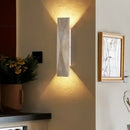 GobekUsa Double LED Wall Lamp Sconce Yellow Cave Stone Iron Canopy Mirror Light