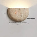 GobekUsa Double LED Wall Lamp Sconce Yellow Cave Stone Iron Canopy Mirror Light
