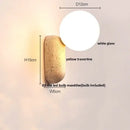GobekUsa Double LED Wall Lamp Sconce Yellow Cave Stone Iron Canopy Mirror Light