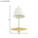 GobekUsa Nordic Style 1-Light Metal Wall Sconce with Wooden Supporter - White/Gray Tapered Shade