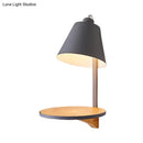 GobekUsa Nordic Style 1-Light Metal Wall Sconce with Wooden Supporter - White/Gray Tapered Shade
