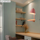 GobekUsa Nordic Style 1-Light Metal Wall Sconce with Wooden Supporter - White/Gray Tapered Shade