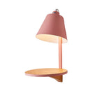 GobekUsa Nordic Style 1-Light Metal Wall Sconce with Wooden Supporter - White/Gray Tapered Shade