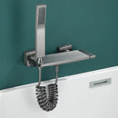 GobekUsa Gray Wall Mounted Waterfall Faucet Set for Bath and Shower