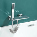 GobekUsa Gray Wall Mounted Waterfall Faucet Set for Bath and Shower