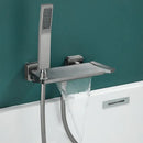 GobekUsa Gray Wall Mounted Waterfall Faucet Set for Bath and Shower