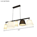 GobekUsa Barrel Hanging Light Kit - 5-Head Fabric Island Light Fixture in Black and White