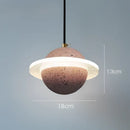 GobekUsa Cement Planet Pendant Light for Bar and Bedside, Creative Personality Single Head Lamp