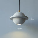 GobekUsa Cement Planet Pendant Light for Bar and Bedside, Creative Personality Single Head Lamp
