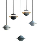 GobekUsa Cement Planet Pendant Light for Bar and Bedside, Creative Personality Single Head Lamp