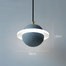 GobekUsa Cement Planet Pendant Light for Bar and Bedside, Creative Personality Single Head Lamp