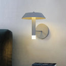 GobekUsa Modern Metallic LED Wall Sconce - Tapered White/Grey Bedroom Lamp