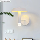 GobekUsa Modern Metallic LED Wall Sconce - Tapered White/Grey Bedroom Lamp