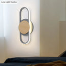 GobekUsa Nordic Iron 2-Layer Sconce Light with LED Wall Mount - Round/Square Design, Elliptical Frame, Warm/White Light - Bedroom Lamp
