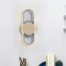 GobekUsa Nordic Iron 2-Layer Sconce Light with LED Wall Mount - Round/Square Design, Elliptical Frame, Warm/White Light - Bedroom Lamp