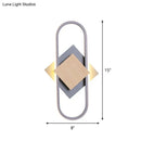 GobekUsa Nordic Iron 2-Layer Sconce Light with LED Wall Mount - Round/Square Design, Elliptical Frame, Warm/White Light - Bedroom Lamp