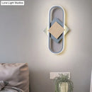 GobekUsa Nordic Iron 2-Layer Sconce Light with LED Wall Mount - Round/Square Design, Elliptical Frame, Warm/White Light - Bedroom Lamp