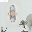 GobekUsa Nordic Iron 2-Layer Sconce Light with LED Wall Mount - Round/Square Design, Elliptical Frame, Warm/White Light - Bedroom Lamp