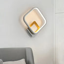 GobekUsa Minimalist LED Square Wall Sconce Light - White Metal Wall Mounted Lamp for Bedroom