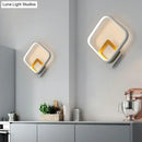 GobekUsa Minimalist LED Square Wall Sconce Light - White Metal Wall Mounted Lamp for Bedroom