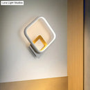 GobekUsa Minimalist LED Square Wall Sconce Light - White Metal Wall Mounted Lamp for Bedroom