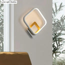 GobekUsa Minimalist LED Square Wall Sconce Light - White Metal Wall Mounted Lamp for Bedroom
