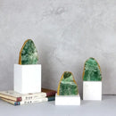 GobekUsa Green Agate Crystal Stone Figurine on Marble Base for Home Decor