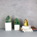 GobekUsa Green Agate Crystal Stone Figurine on Marble Base for Home Decor