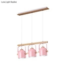 GobekUsa Nordic Dome Island Light: 3/4-Light Wood Chandelier with Metal Shade