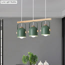 GobekUsa Nordic Dome Island Light: 3/4-Light Wood Chandelier with Metal Shade
