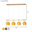 GobekUsa Nordic Dome Island Light: 3/4-Light Wood Chandelier with Metal Shade